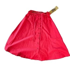 Vintage NWT Red A-line skirt with pockets size 8